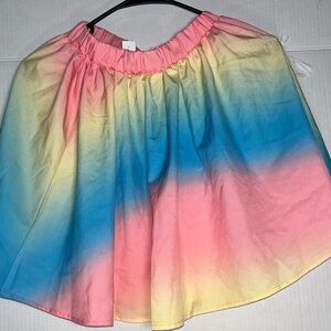 SHEIN Multicolor Pink, Yellow & Blue Skirt